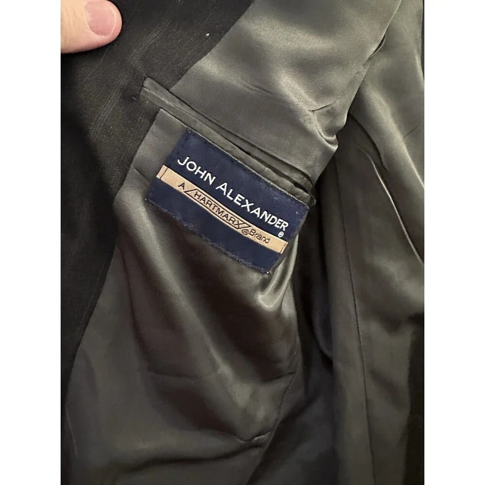 John Alexander Blazer Men 42Rx36W Gray Striped 100% Wool‎ Sport Coat Jacket